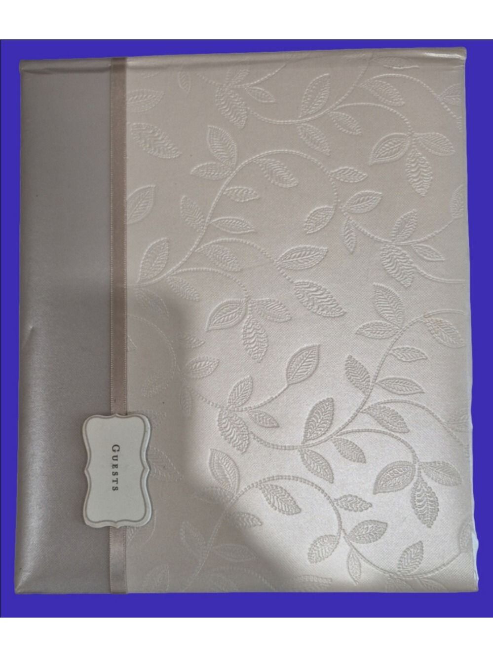 Hallmark Elegant Ivory Embossed Floral Wedding Guest Book